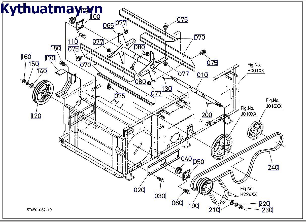 Trục máy quạt thóc